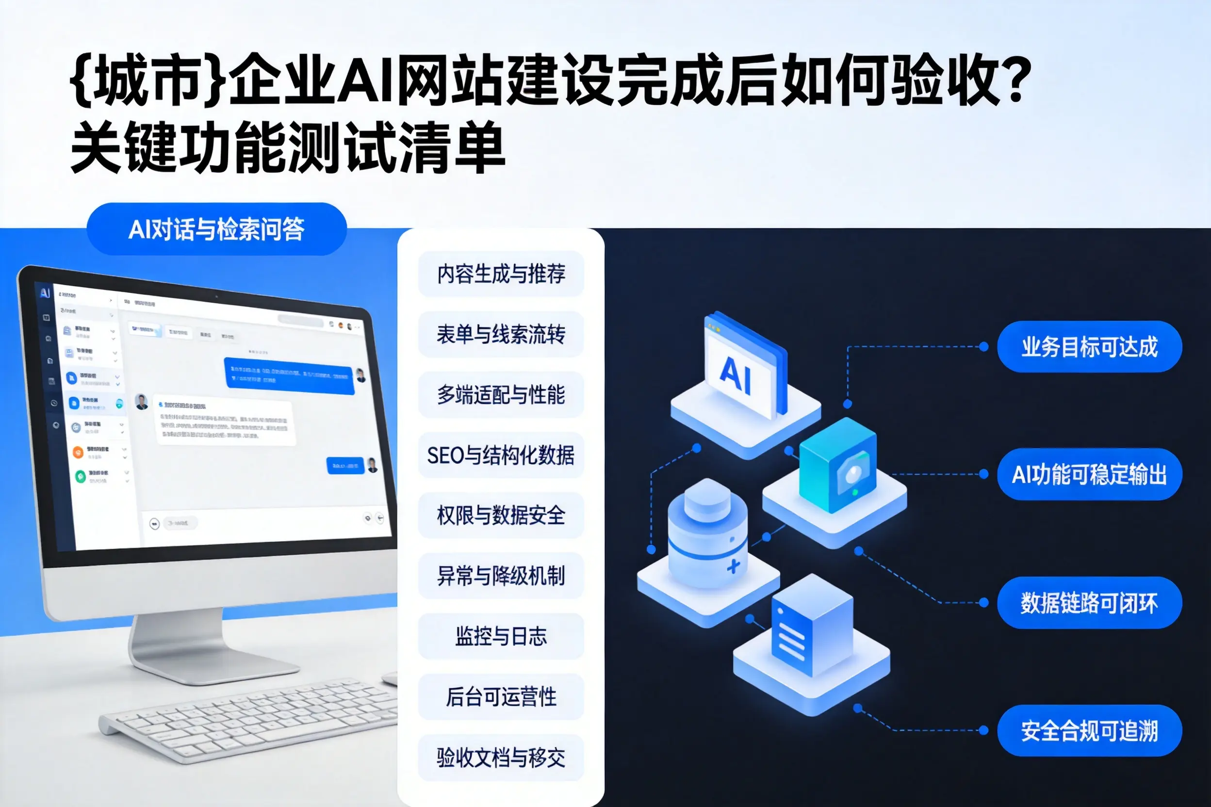 石家庄企业AI网站建设完成后如何验收？关键功能测试清单